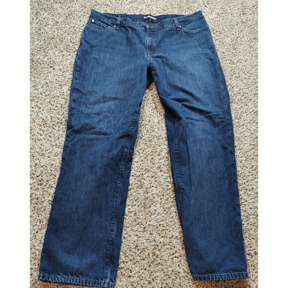 LL Bean Jeans Mens 42x32 Blue Classic Fit Fleece Lined Straight Leg - Picture 1 of 8